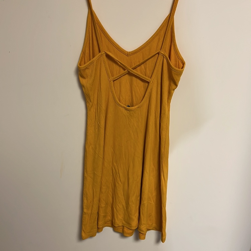 Yellow Ribbed Bodycon Dress - Picture 3 of 4